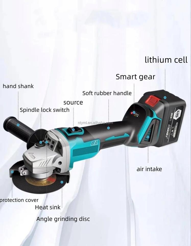 Professional 1200W Small Angle Grinder Powerful Cordless Electric Tool With Practical Battery Lightweight for DIY Projects