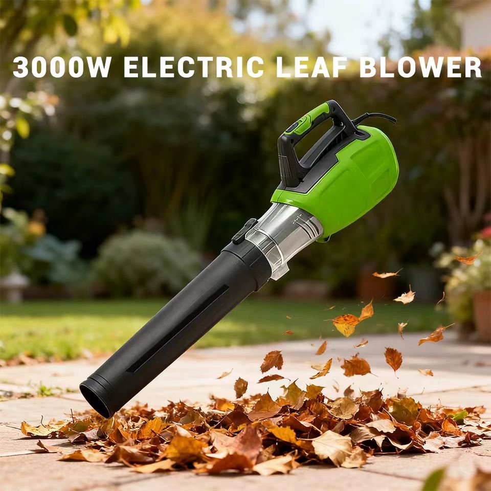 Vertak 3000W Electric Leaf Blower, 350KMH, 16M³MIN Airflow, Low Noise, Lightweight, Anti-Overheat for Daily Use