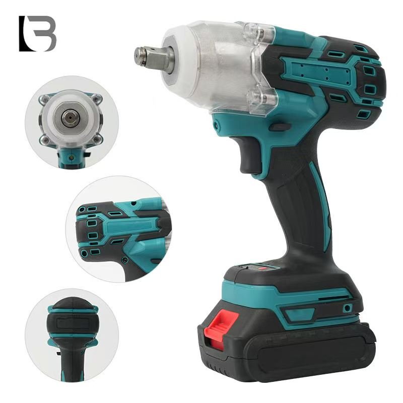 Industrial 21V Rechargeable Electric Wrench Brushless Motor Impact Wrench Heavy Duty Cordless